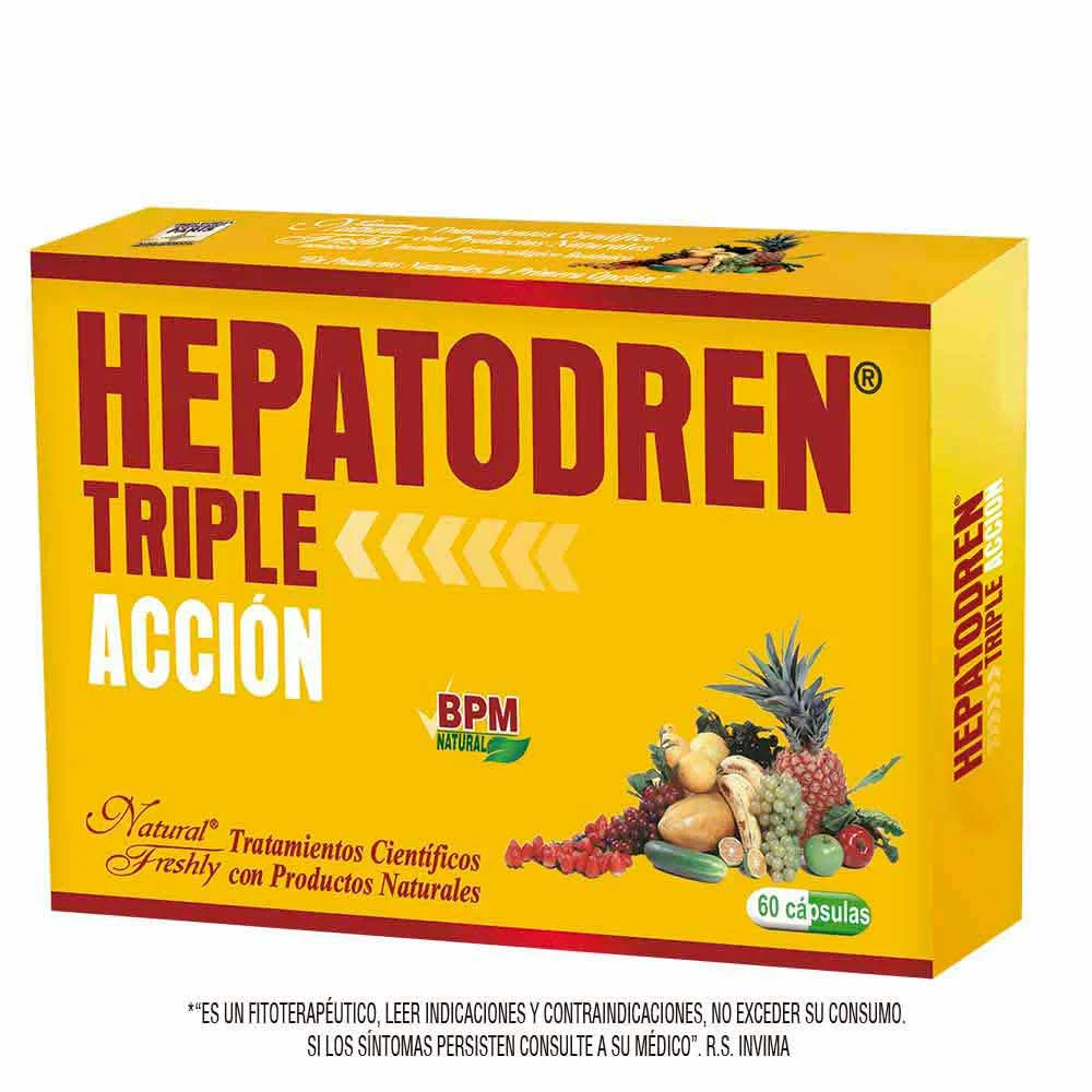 HEPATODREN TRIPLE ACCION CAJA X 60 CAPSULAS (NATURAL FRESHLY)