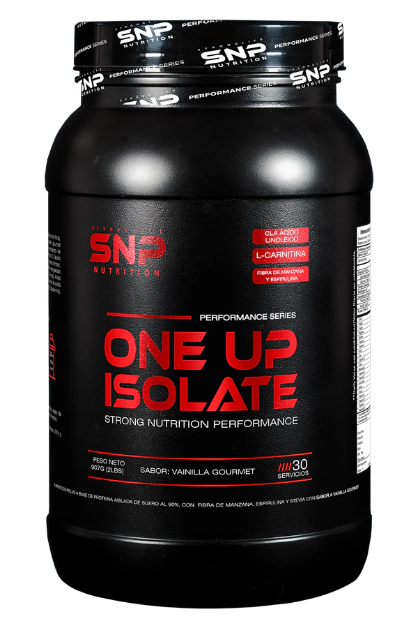 Proteina One Up Isolate 90% de 2 lbs de SNP– Proteína Aislada Premium con CLA y L-Carnitina (907 g)