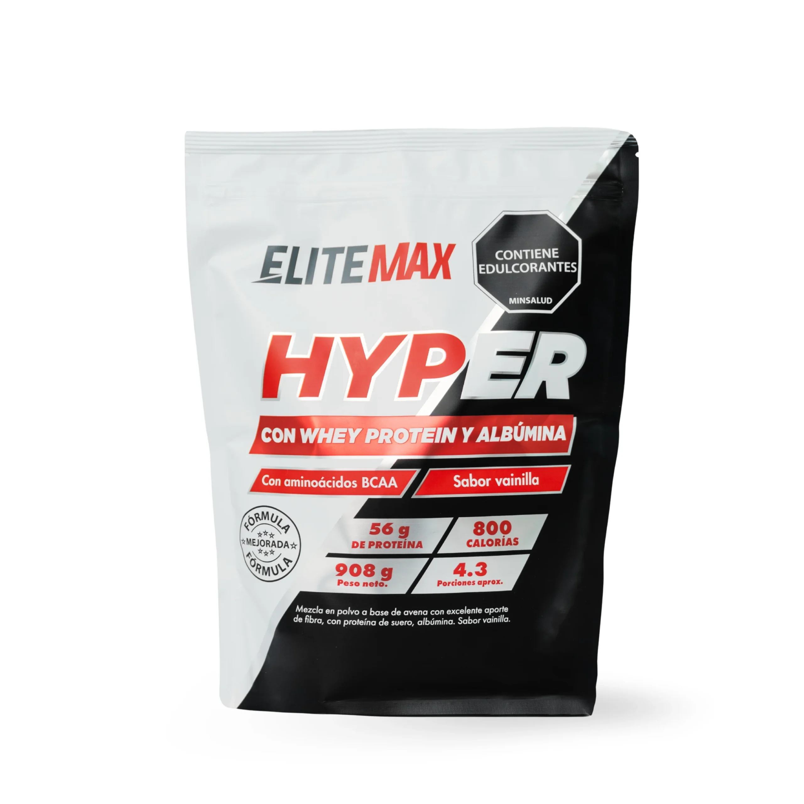 Proteína Whey Deportiva Hyper Vainilla 908g 800 Calorías Elite Max